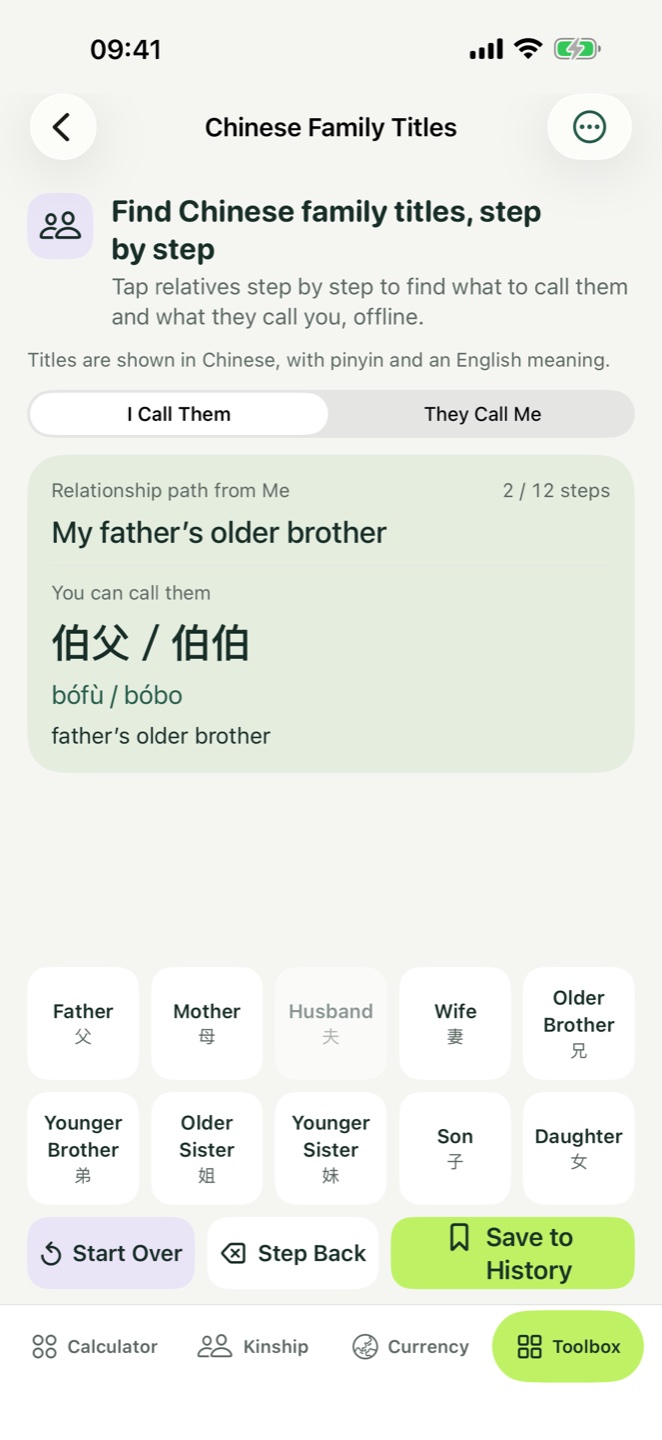 Find the right Chinese family title